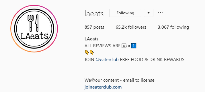 LA Eats Instagram