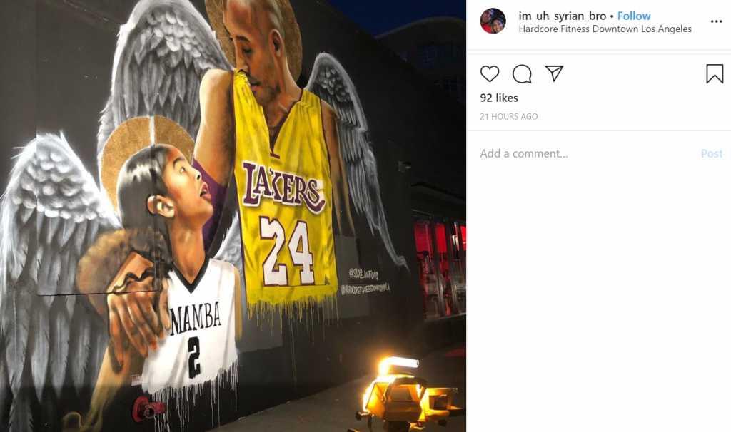 Kobe Mural DTLA Angel Wings