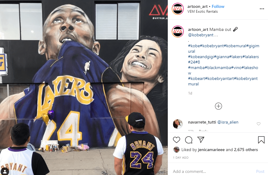 Kobe & Gianna Bryant Murals on X: Late 90s Mamba style   / X