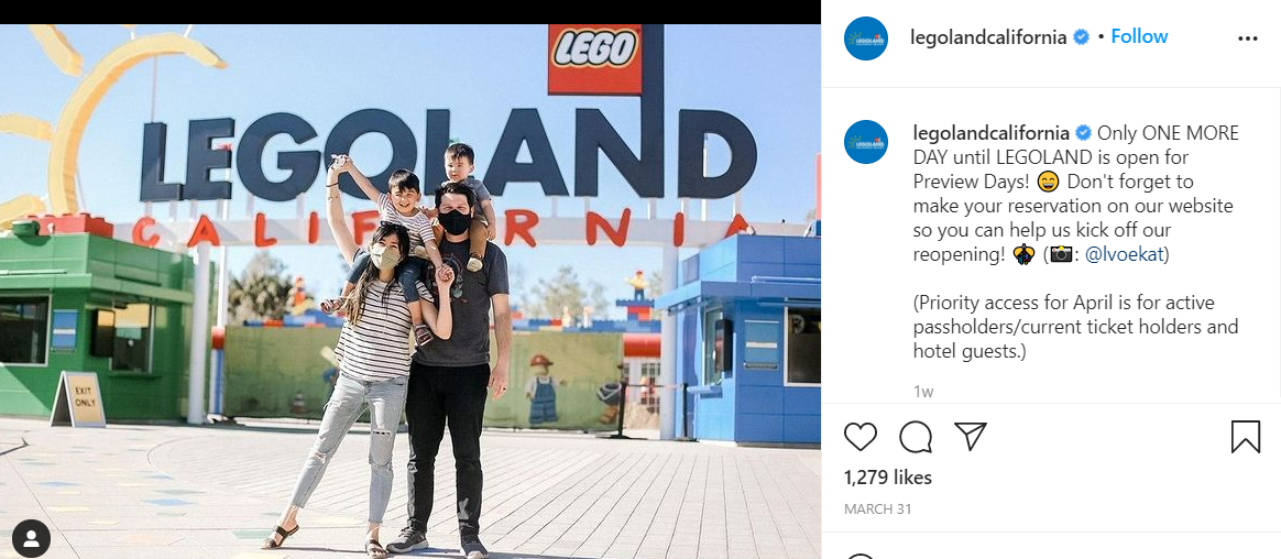Legoland reopening